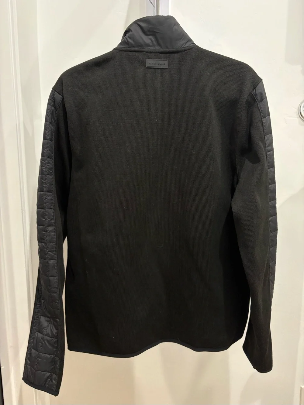 Perry Ellis Men's Black Quilted Hybrid Jacket